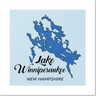 Lake Winnipesaukee New Hampshire (Blue) Posters and Art